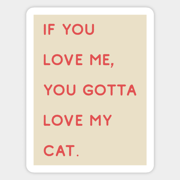 Love my cat red Magnet by TeeCats